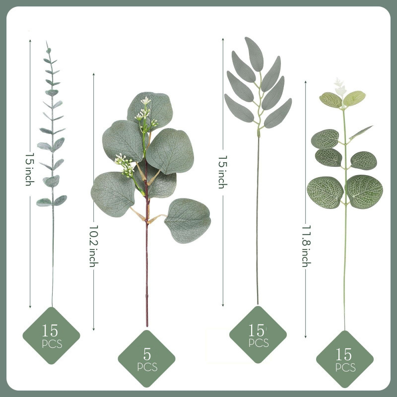 Cross-border Amazon simulated green plant plastic leaf artificial…