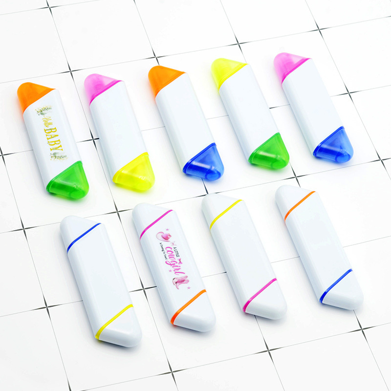 Supply of Quadrilateral Highlighters, Diamond-Shaped Highlighters for Student Marking, Drawing Stationery, Printable Logo Double-Ended Pens Supply of Quadrilateral Highlighters, Diamond-Shaped Highlighters for Student Marking, Drawing Stationery, Printable Logo Double-Ended Pens