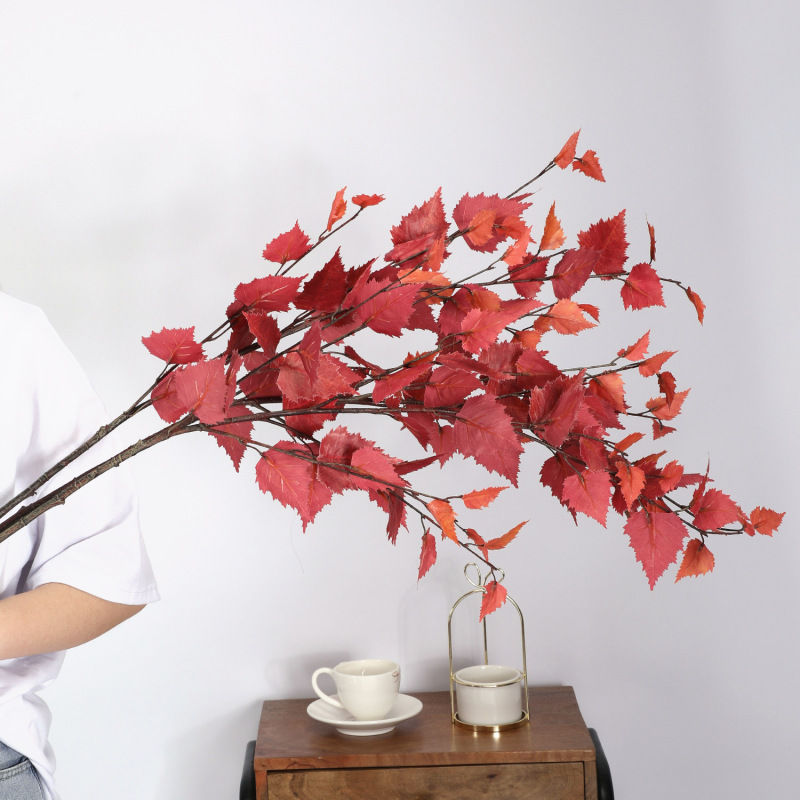 Manufacturer's Ready-Made Simulated Birch Leaves, Maple Leaves, Poplar Leaves, Artificial Green Plants, Photography, Nordic Style Home Soft Decoration Project