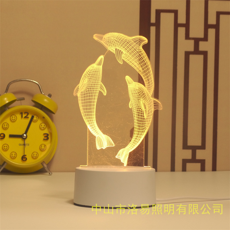 3D lámpara de noche acrílica atmósfera regalos de cabecera atmósfera lámpara de evento regalos al por mayor DIY lámpara de escritorio ideas de Navidad