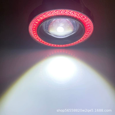 Cob Angel Eye Ring Modified | Fog lamp - white-light-red-circle-3inch-76mm-plastic
