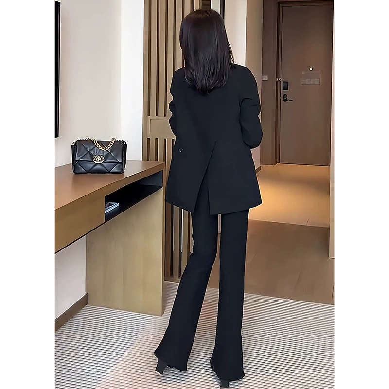 Черный блейзер для миниатюрных женщин, весна-осень 2025, новый модный уличный стиль, нишевый повседневный костюм