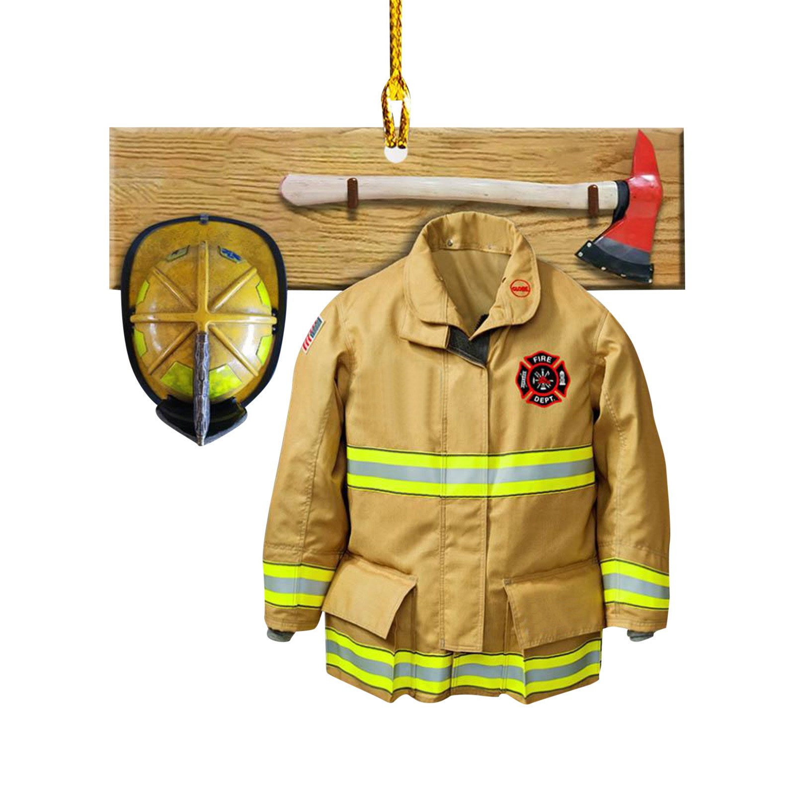 Bombero de dibujos animados transfronterizo colgante creativo hogar árbol de navidad decoración colgante de acrílico
