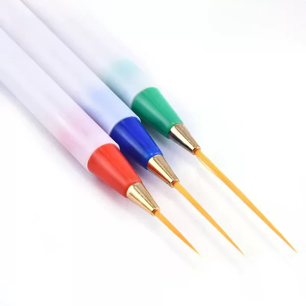 Cross-border Manicure Pen 3 Set Painted Drawstring Pen Plastic Pen Fine Line Pen Manicure Tools