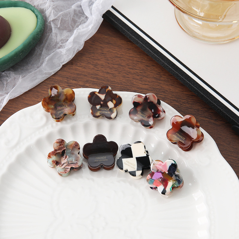 精巧で軽い豪華な酢酸の花の小さいつかみの髪飾りの小さい髪のカードの側は前髪を挟んで小さい髪を挟んで女性をつかみます。|undefined
