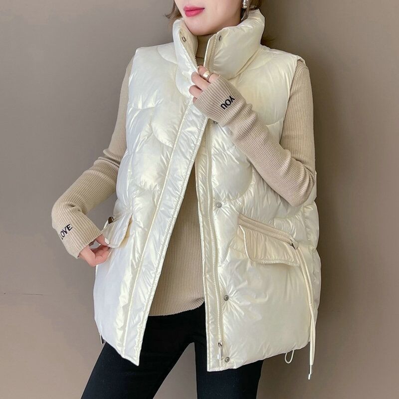 Chaleco de mujer para invierno, chaleco acolchado con cordón_voghion.com