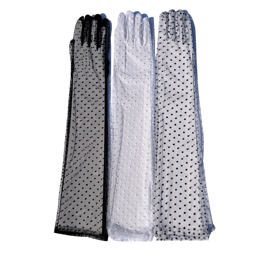 Retro Style Women's Retro Polka Dots Lace Gloves 1 Pair