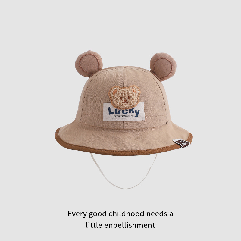 Sombreros para bebés otoño-invierno osos para niños niñas sombreros pescadores para niños gruesos sombreros de pelusa para bebés calientes