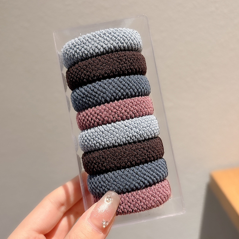 Cuerdas de cabello de cola de caballo de alta elasticidad, banda de goma duradera, anillo de cabello de mujer, 2025 nuevo toque de cabello de primavera y verano de alta gama