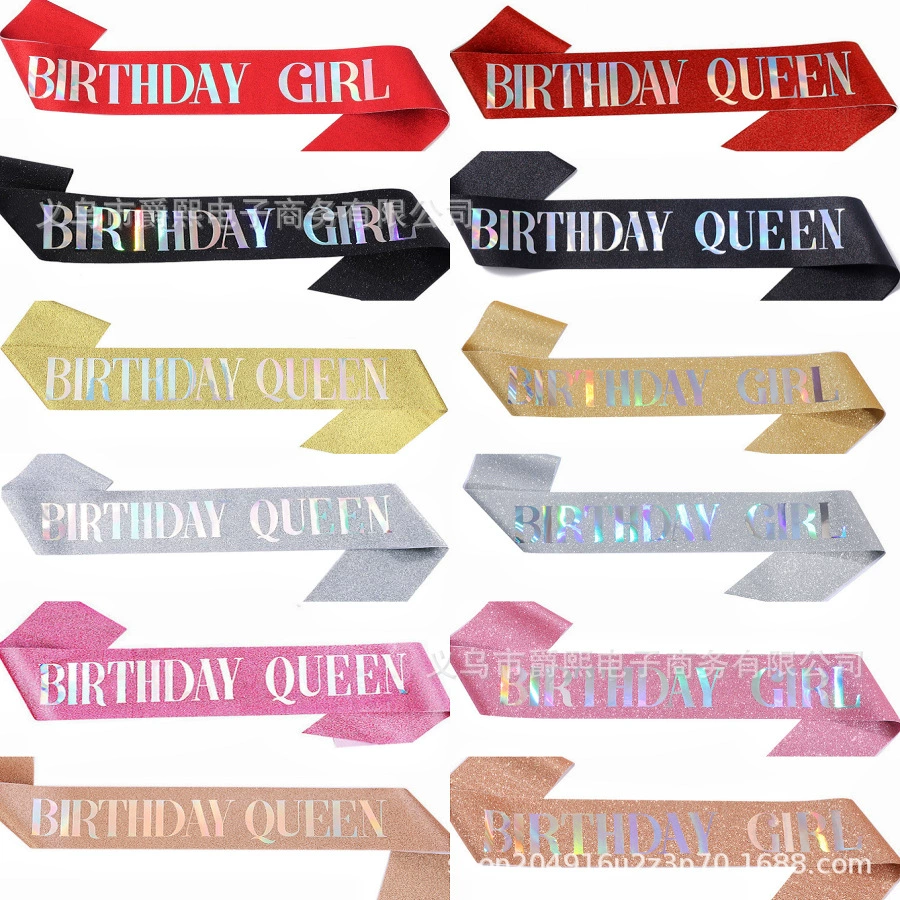 Бретельки на день рождения BIRTHDAY QUEEN GIRL Луковый пояс Пояс Этикет Королева Девушка