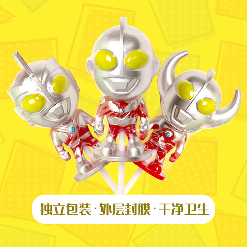 Cartoon Ultraman Lollipop Hard Candy First Generation Taro Ace Shape Children's Snack Candy Toy Wholesale