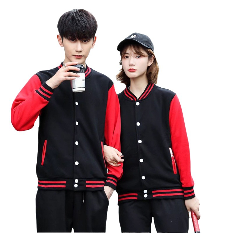 Fleece-lined baseball uniform customized class uniform thick work clothes spring, autumn and winter clothing group coat student party embroidery printed logo