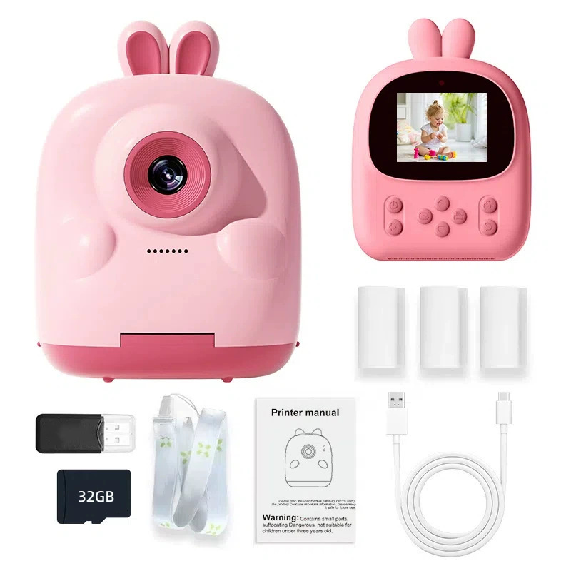 Cámara instantánea portátil transfronteriza, nueva, linda, regalo educativo para el Día del Niño, cámara de fotos instantánea.