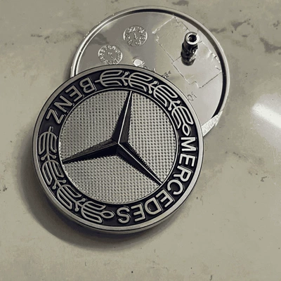 Suitable for Mercedes-Benz Hood Logo, New C-Class, A-Class, Gla, Cls, Cla Hood Emblem, Hood Logo, Black (Car logo) - blue-remark-model-and-year
