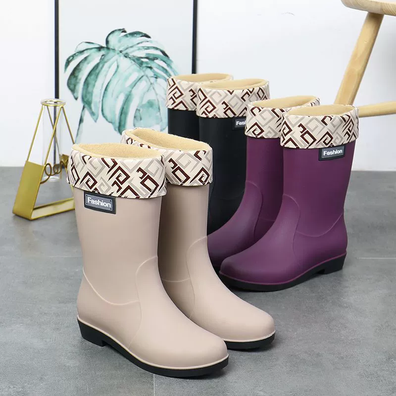 Дождевики для женщин нового стиля mid-calf дождевики для женщин взрослый стиль модная верхняя одежда корейский стиль водонепроницаемые обувь с противоскользящей толстой подошвой чехлы для обуви оптом