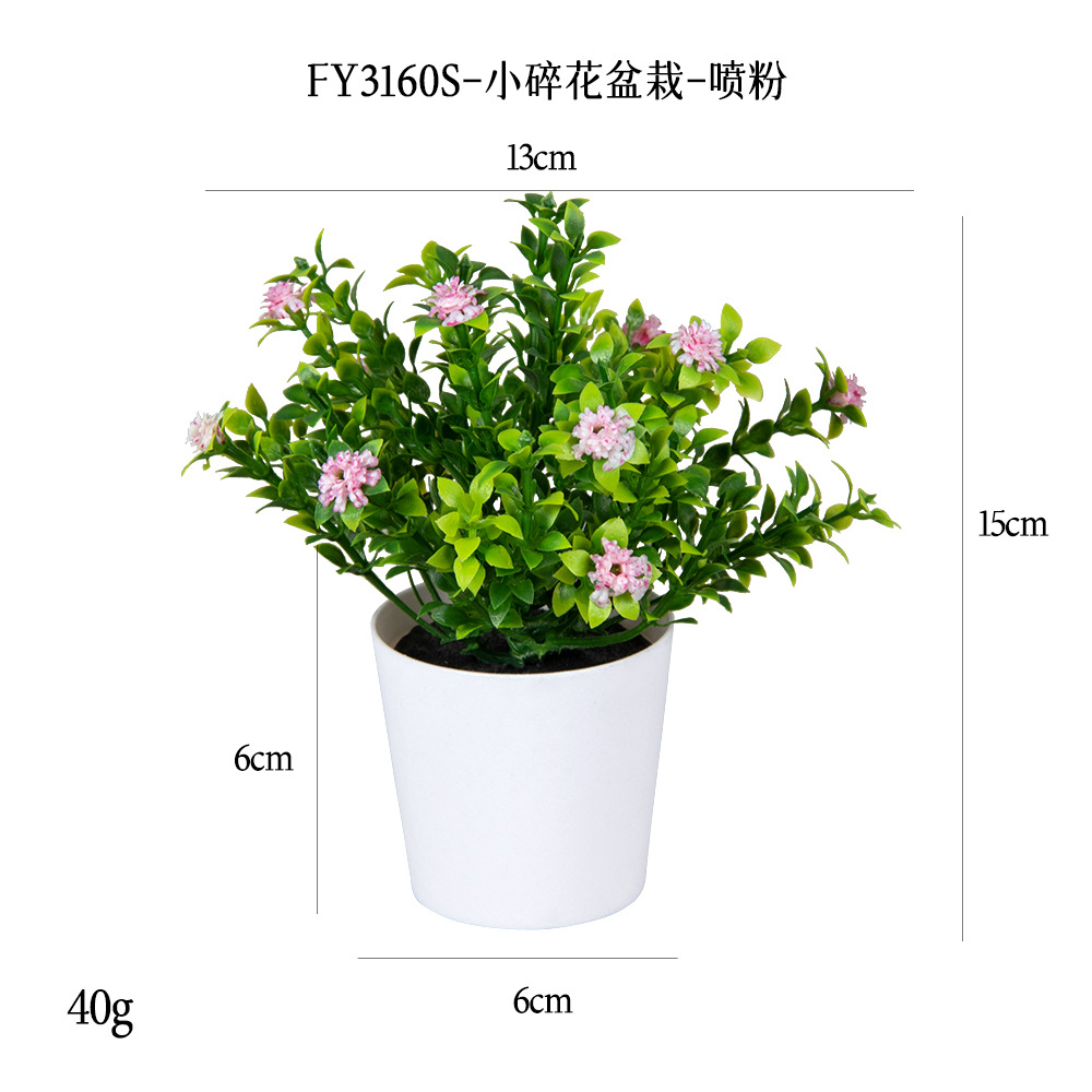 Más de 100 tipos de flores y plantas verdes artificiales, combinaciones de plantas artificiales en macetas de plástico, flores artificiales de gran venta transfronterizas, mini bonsáis artificiales, fuentes de suministro. image 30
