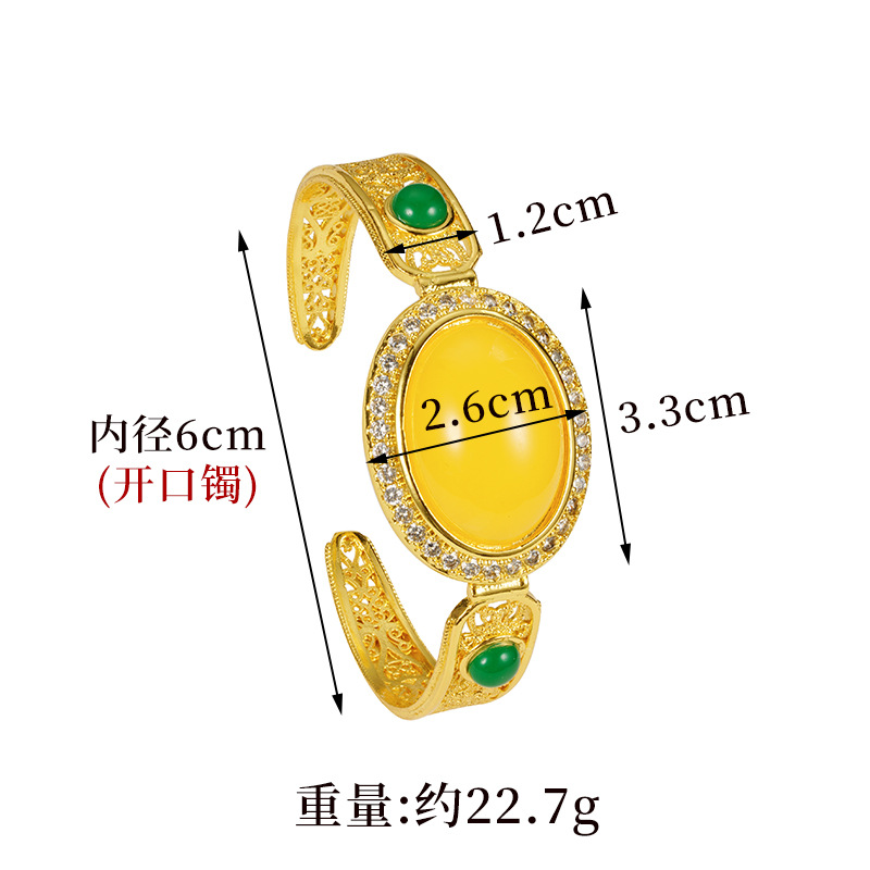 Arenas de oro de Vietnam tallado flores huecas de patrón de viento chino abertura brazalete de diamantes de imitación Yiwu accesorios joyas al por mayor