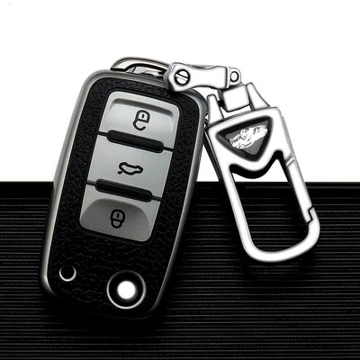 Car key bag – Key Case - volkswagen-a-folding-3-key-aurora-silver-single-shell-upgrade-anti-lost-metal-buckle
