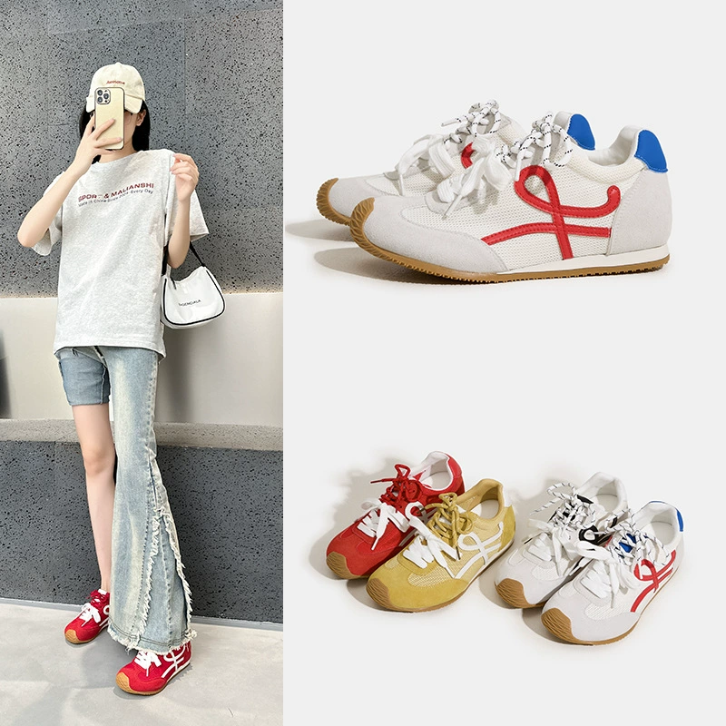 Женская обувь для нравственных тренировок в стиле ретро с внутренней сеткой, новинка лета 202, дышащая спортивная обувь на мягкой подошве для женщин