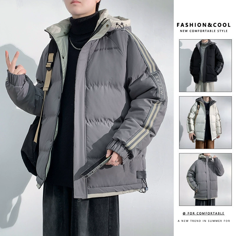 Мужские утепленные хлопковые куртки с капюшоном на осень и зиму 2025 года, модная зимняя одежда, молодежные хлопковые куртки, прямые продажи от производителя