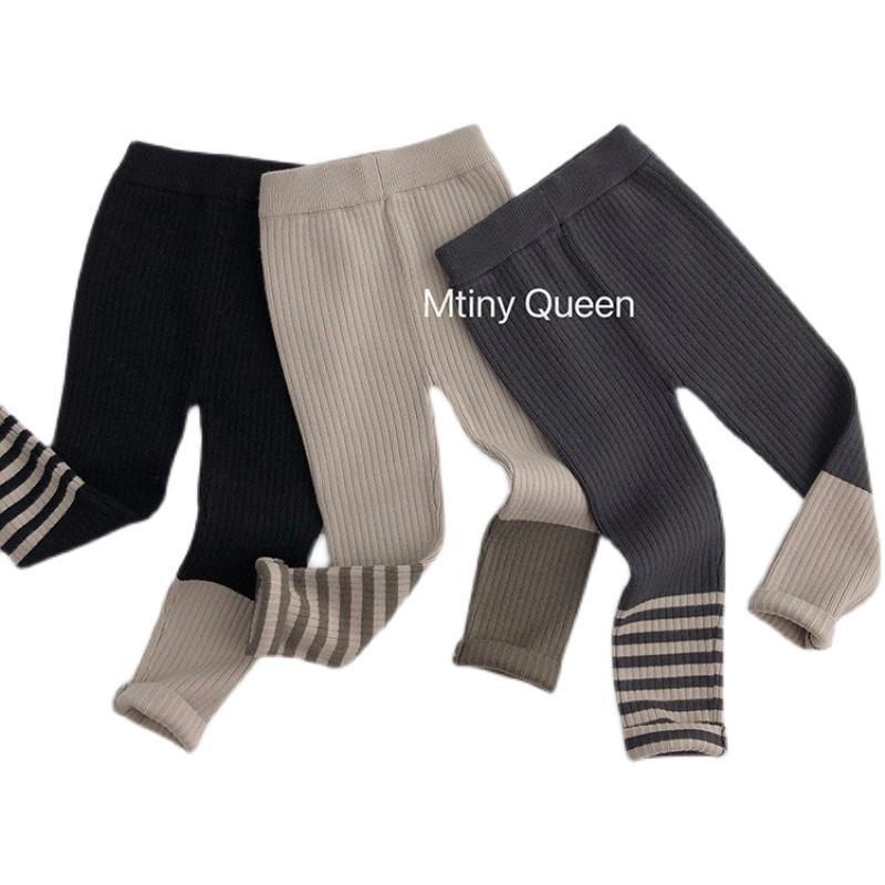 Nuevo estilo de todo fósforo, hombres y mujeres coreanos, leggings a rayas, pantalones de punto elásticos delgados para niños image 5