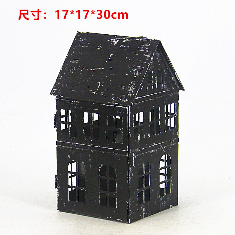 Retro hacer viejas casas de cuento de hadas lámparas de viento cabaña colgar decoración de comercio exterior de hierro forjado exportación decoración de jardín comestibles japonés
