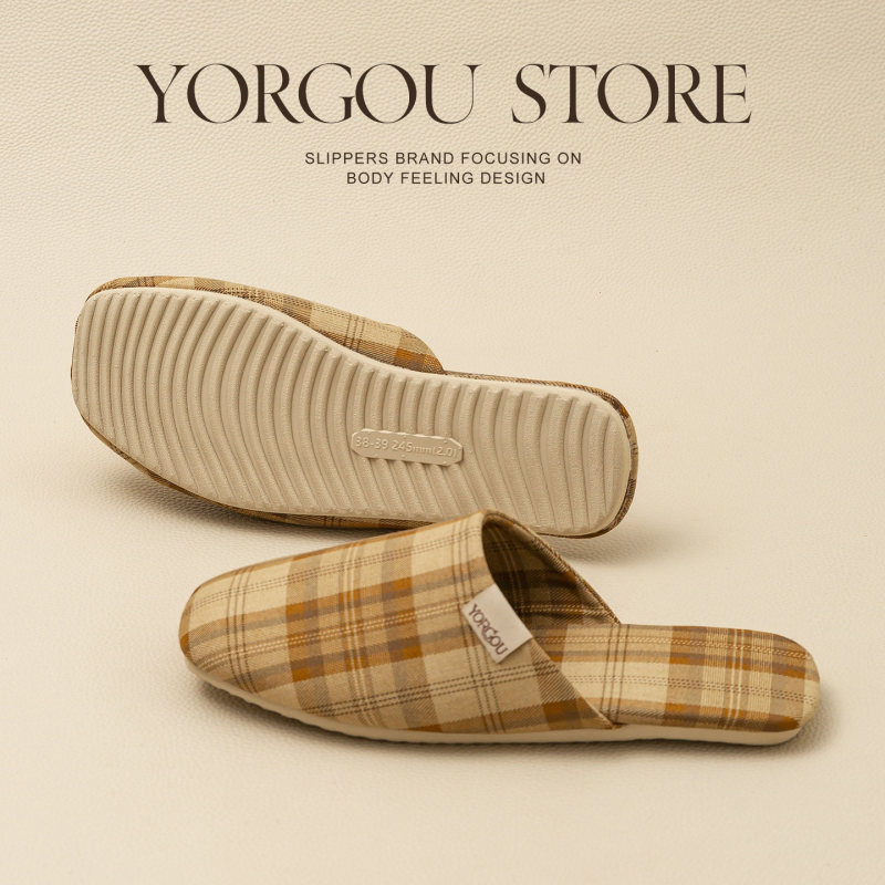 Yuangang Baotou Home Slippers for Women, Summer Non-Slip, Sweat-Absorbent, Odor-Resistant, Soft-Soled Slippers for Men, Suitable for All Seasons