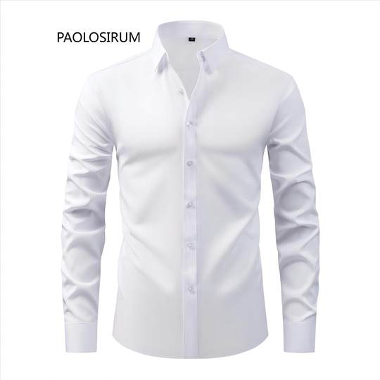 Cross-border Explosions Four-sided Elastic Natural Buckle Men's plus size Shirt Non-ironing Anti-wrinkle Business Hot Amazon Shirt