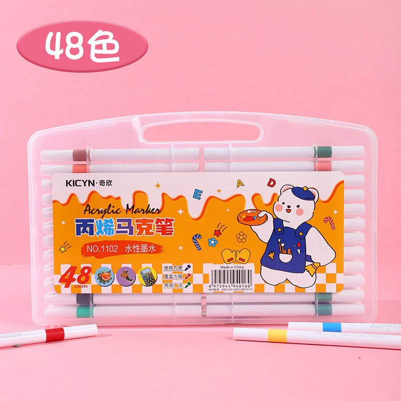 Marcador de acrílico plegable de color para niños graffiti pintura de lápiz de color rápido secado impermeable sin olor conjunto de lápiz de marca