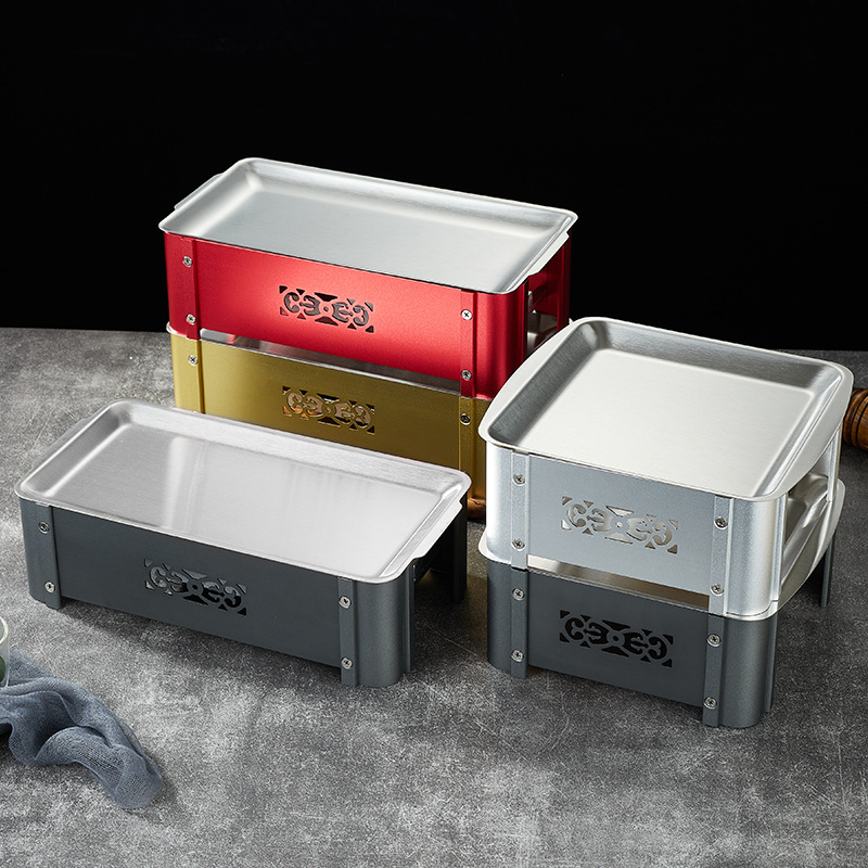 韩式不锈钢烧烤炉串串香炉金色酒精炉加热保温餐炉烤盘子烤肉架子