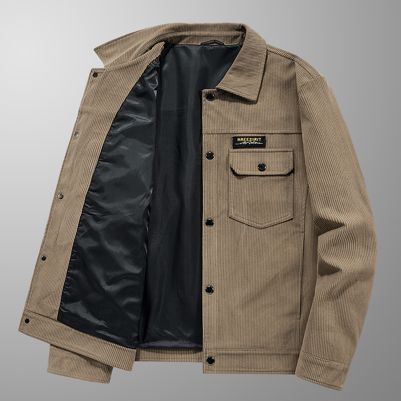 Men's Clothing spring and autumn men's jacket thin corduroy coat men's baseball collar casual tops_voghion.com