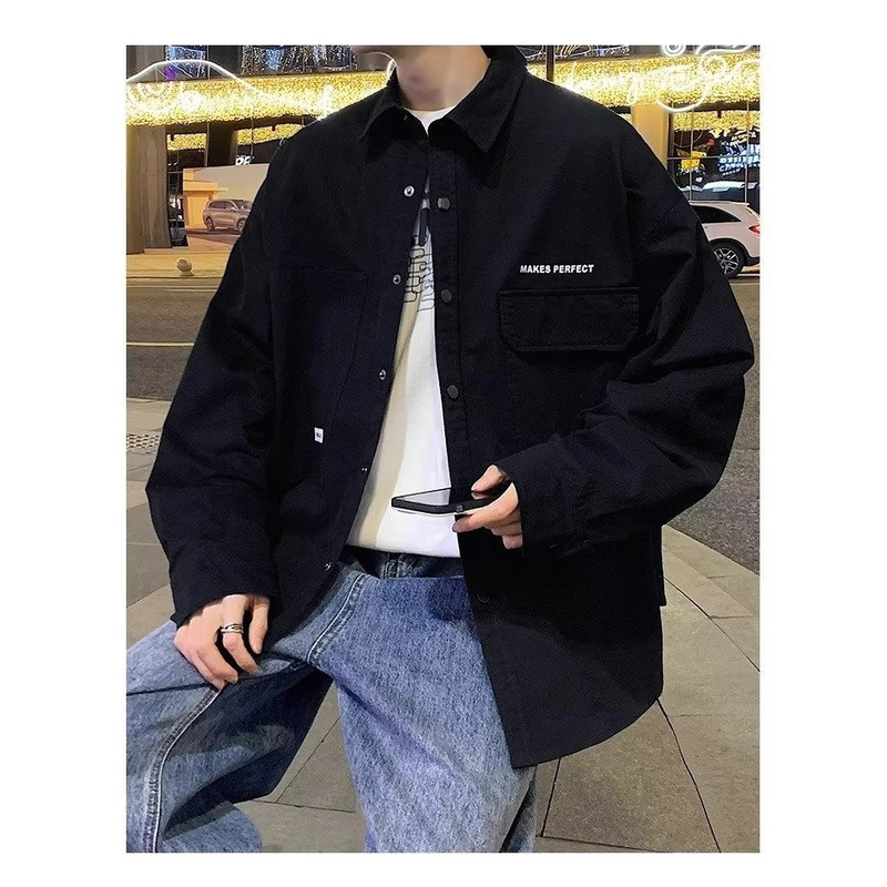 Men's Shirt Jacket Spring High-Quality Youth New Workwear Cardigan Jacket Japanese Casual Thin Spring Wear