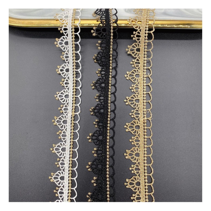金糸レース服装diyアクセサリー片辺はリボンを着ることができます。
