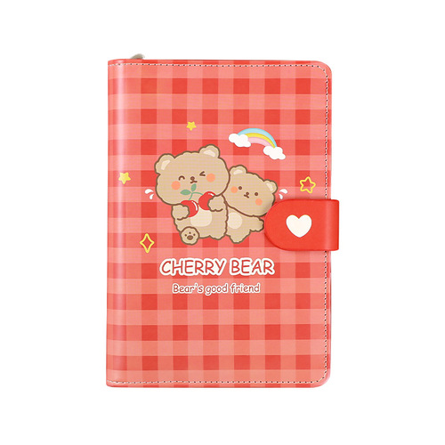 Simple ins style loose-leaf notebook, detachable notebook, soft leather coil notebook, cute magnetic buckle notebook for girls