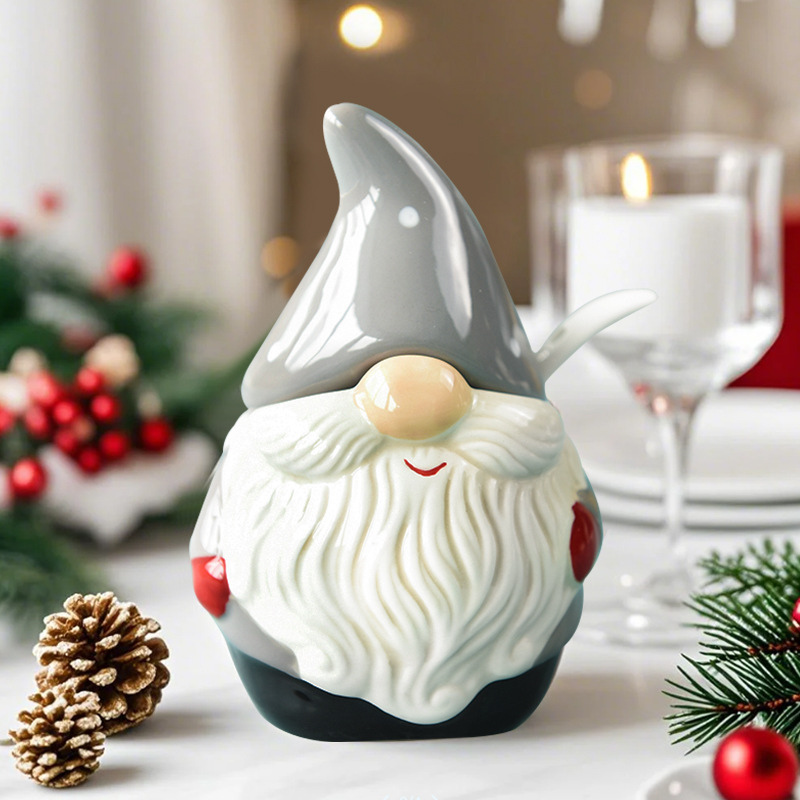 Santa condimento frasco de cerámica creativa condimento almacenamiento nórdico ins con tapa condimento frasco conjunto