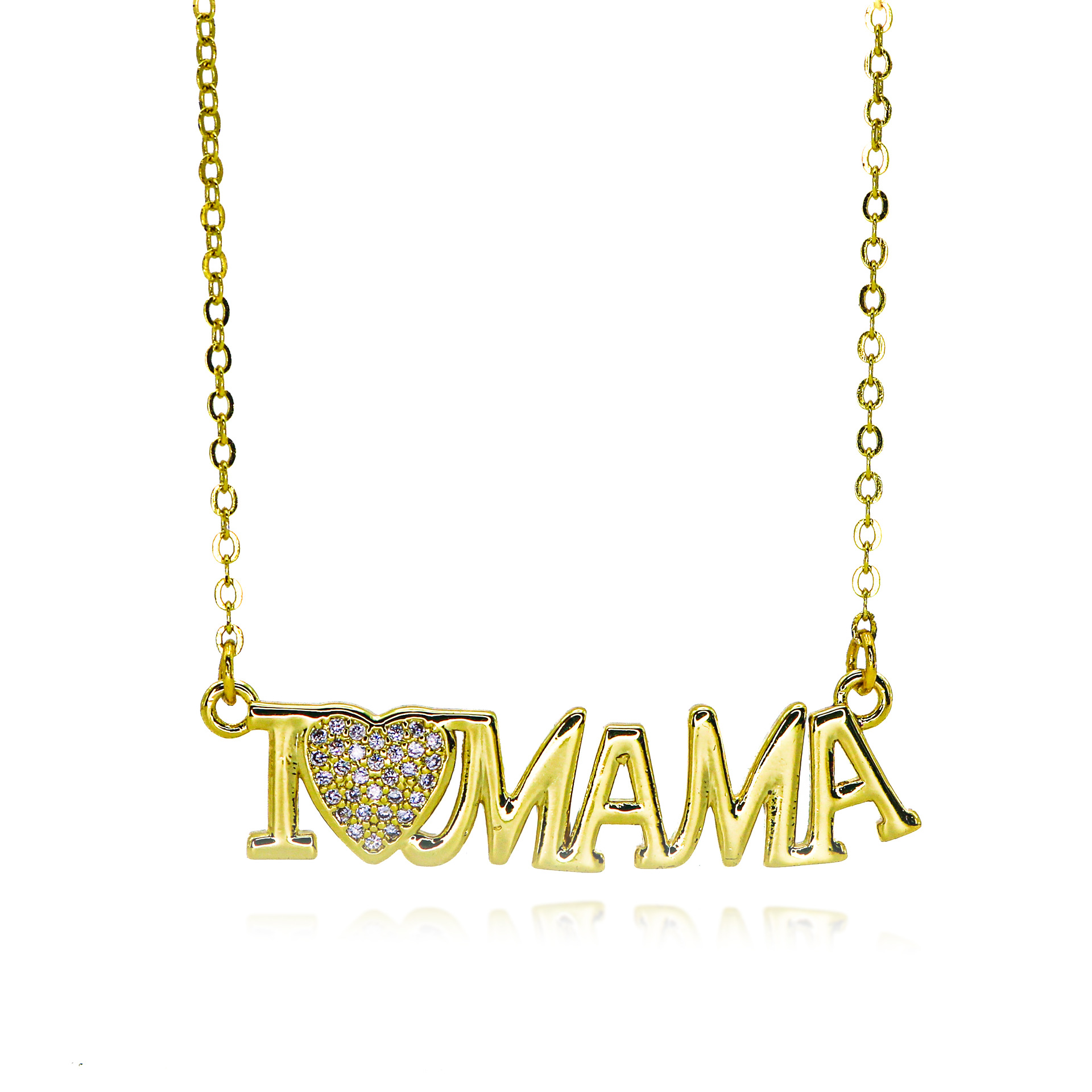 1 Piece Quantity Wholesale Jewelry Simple Style Classic Style Letter Heart Shape Copper Pendant Necklace Cable Chain