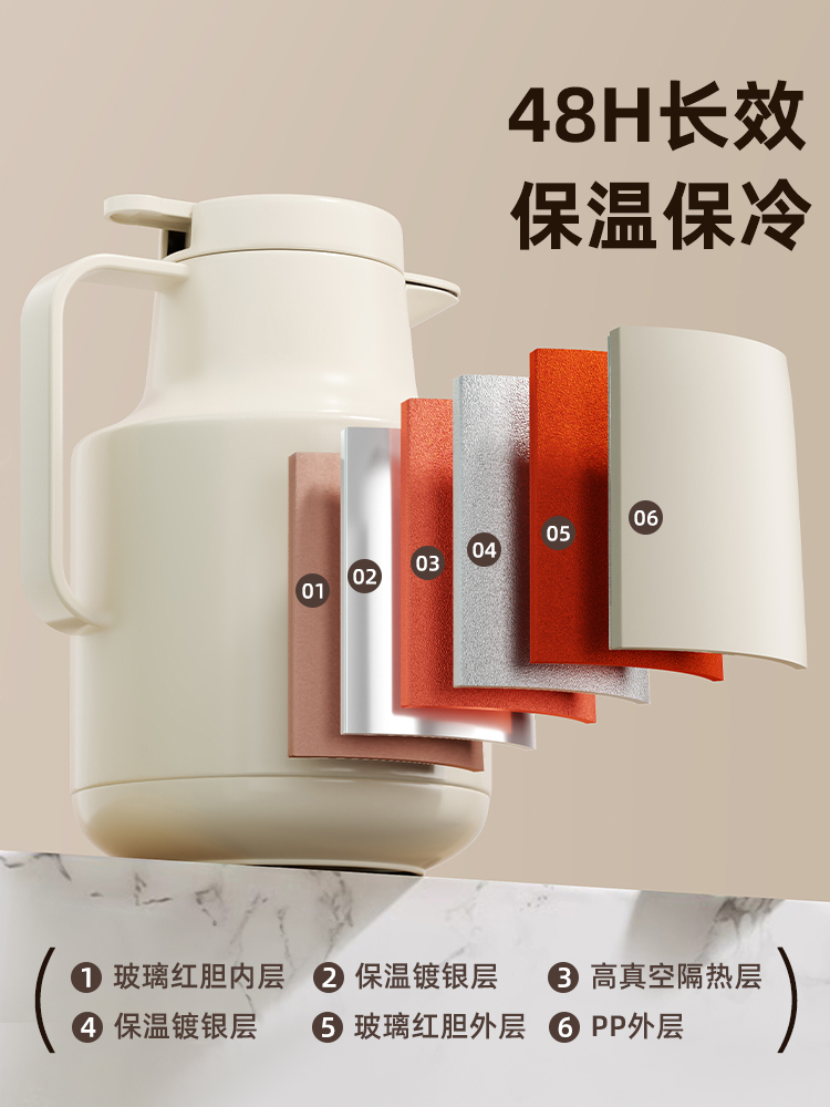 保温壶2025新款家用大容量暖壶热水瓶玻璃内胆办公室焖茶壶宿舍用