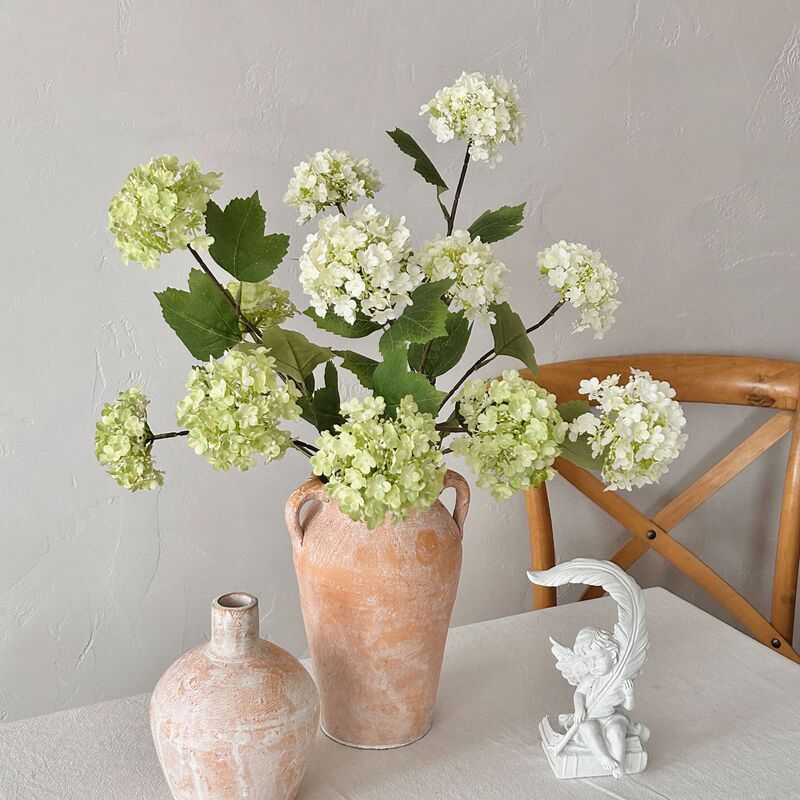 High-end 3-head wooden hydrangea artificial flower snowball snow hydrangea fake flower living room home floral ornaments decoration High-end 3-head wooden hydrangea artificial flower snowball snow hydrangea fake flower living room home floral ornaments decoration