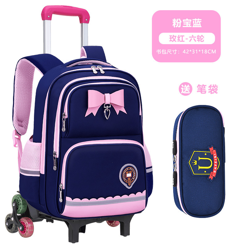 Nueva mochila de tirón para estudiantes de escuela primaria niñas 2 - 3 - 5 - 6 grados mochila de hombro para niños de gran capacidad impermeable para reducir la carga