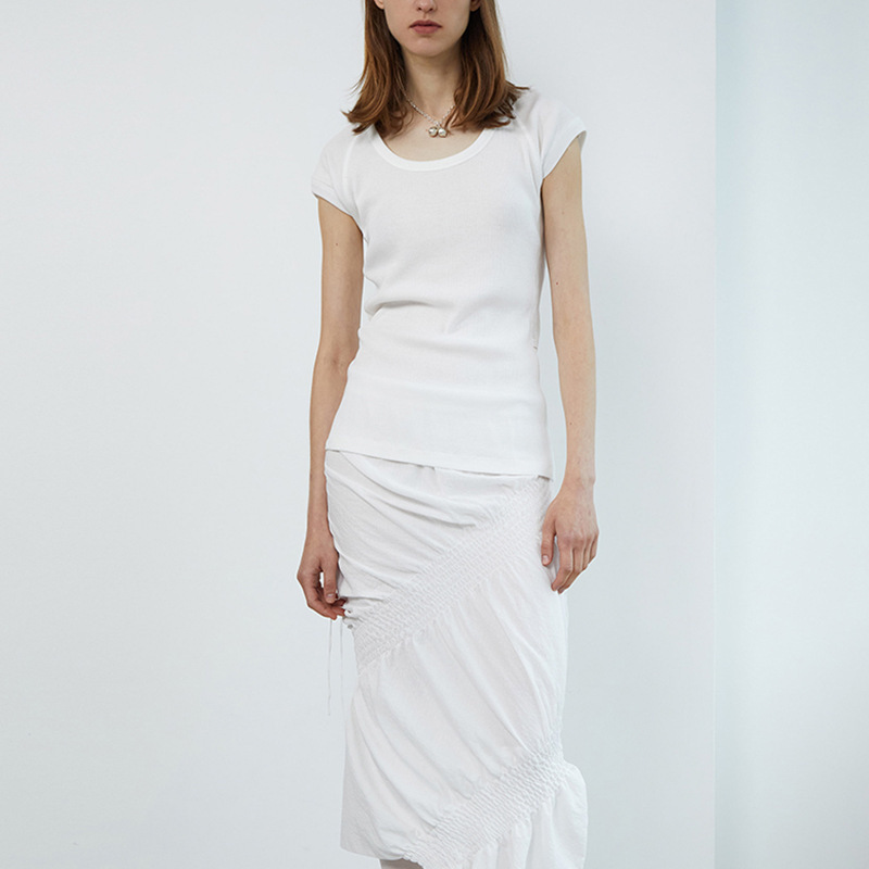 Low classsi * raglan short sleeve modal T-shirt women's slim fit slimming pit strip large elastic jacket summer new