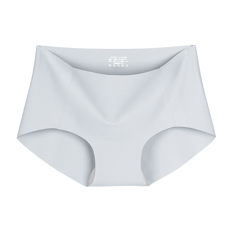【33色】7A抗菌日本製アイスシルクミッドウエストシームレスショーツ女性用薄手モダールガールズショーツ