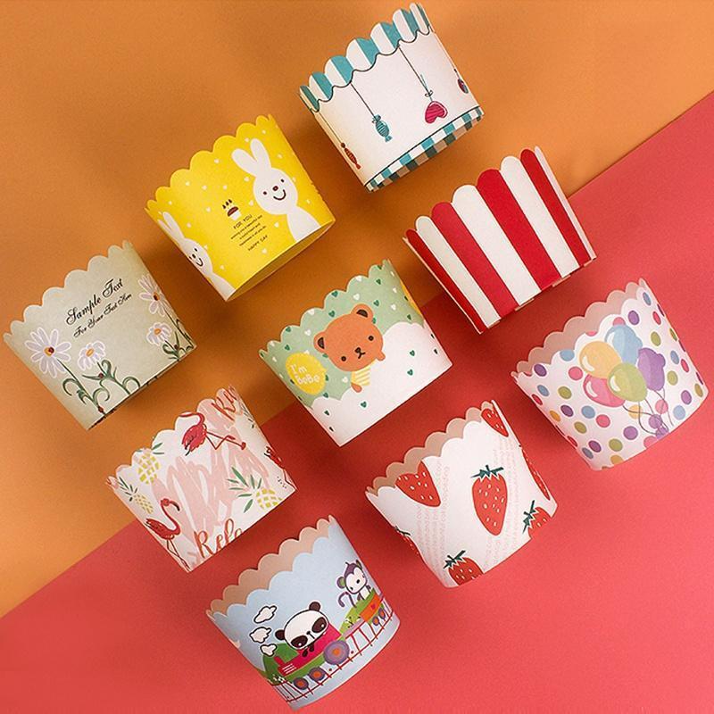 Home DIY Oven Cupcake Paper Cups Non-Stick Muffin Molds for Baking and Steaming, High Temperature Resistant
