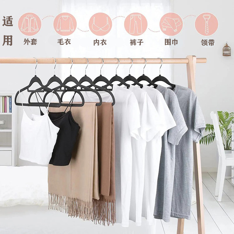 Perchas de terciopelo flocado antideslizantes ultradelgadas para ropa traje y ahorro de espacio