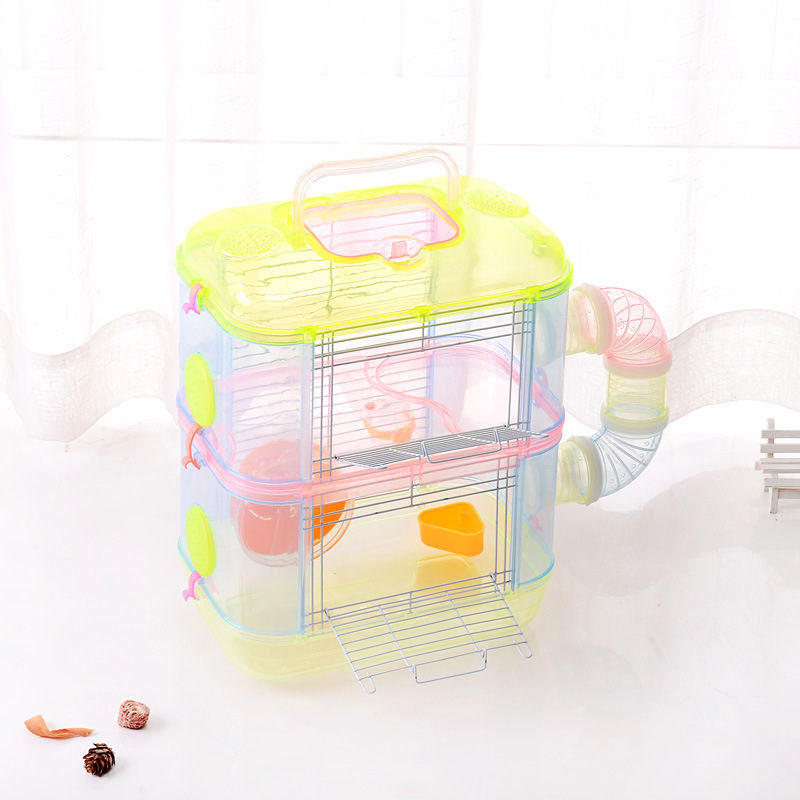 Hámster oso de oro cristal transparente jaula acrílica multicapa cristal jaula tubería externa jaula jaula jaula jaula