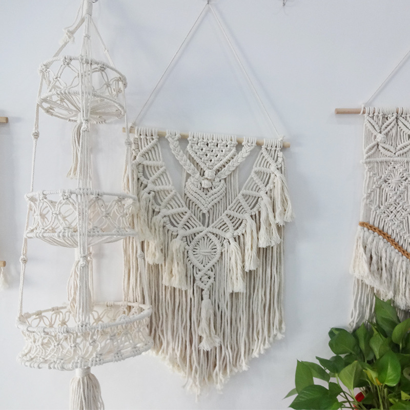 波西米亚挂毯卧室客厅民宿床头门后玄关装饰挂饰DIY编织棉绳挂毯