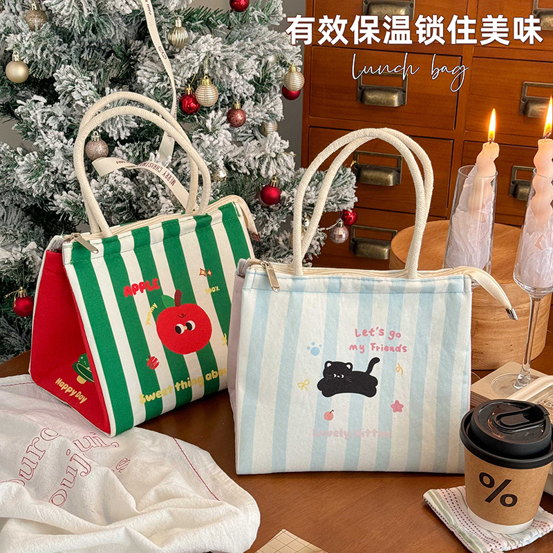 可爱保温饭盒袋饭盒包学生上班族带饭装餐包便当袋加厚铝箔手提包