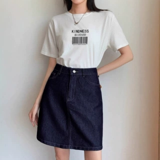 牛仔短裙女夏季薄款ins高腰小个子韩版显瘦休闲a字包臀半身裙子女
