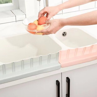 Sink Splash Guard for Home Kitchen, Anti-Splash Water Barrier Strip for Dishwashing Basin, Water Barrier with Suction Cup Type