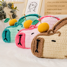 雪球diy手工编织卡皮巴拉斜跨包包材料包毛线水豚玩偶公仔零钱包