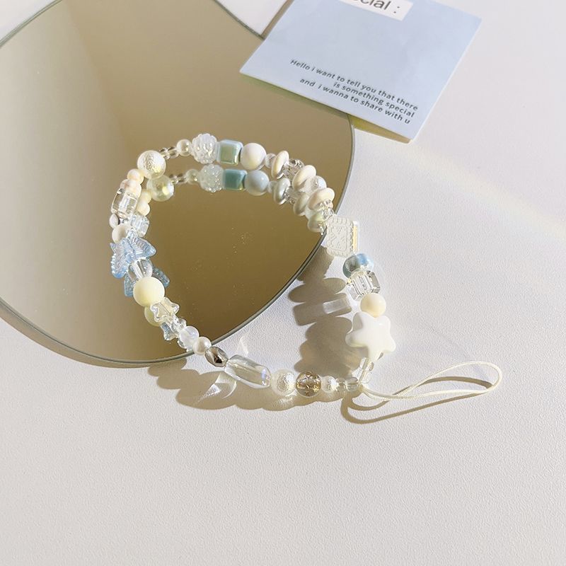 Cadena de teléfono móvil irregular de color claro fresco, adorno versátil, carcasa universal para teléfono móvil, llavero, colgante para teléfono móvil, cordón para teléfono móvil